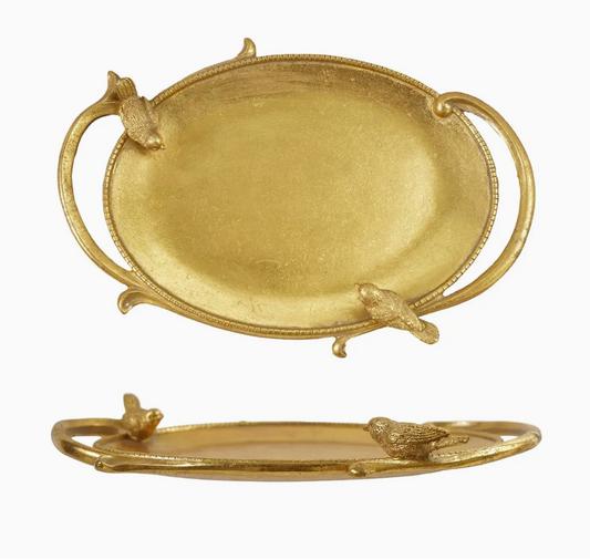 Decorative Resin Tray w/ Bird Handles