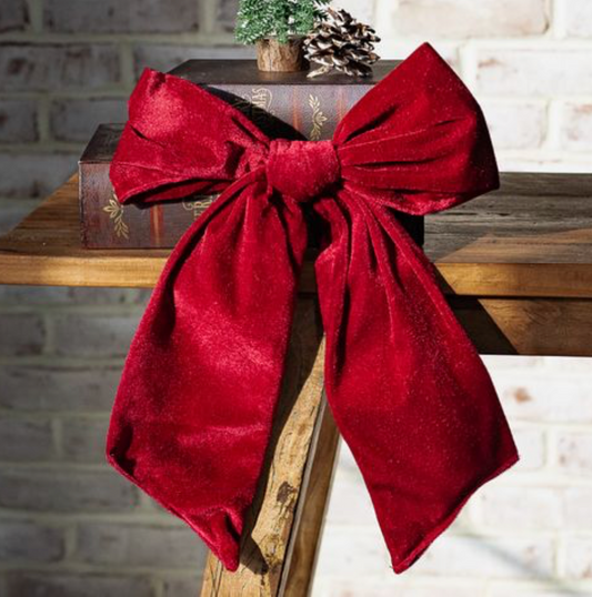 14" MAROON VELVET BOW