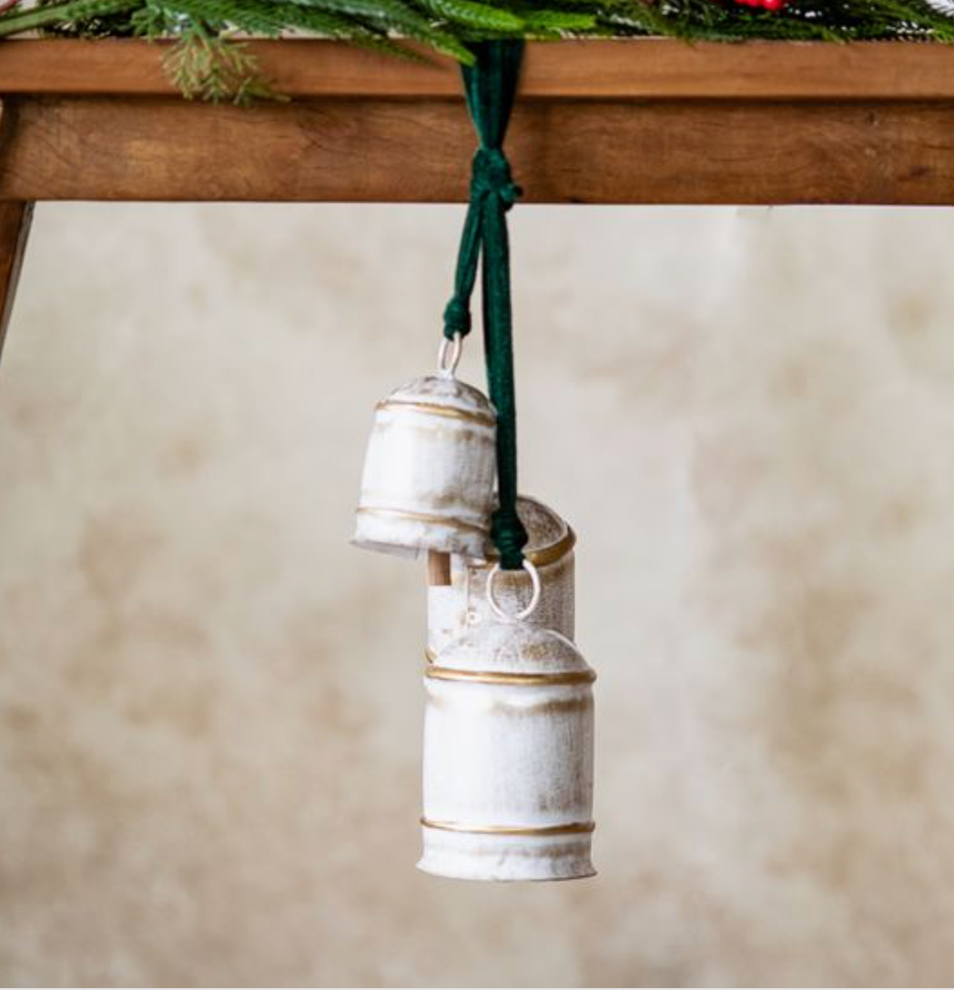 White & Gold Cow Bell Cluster