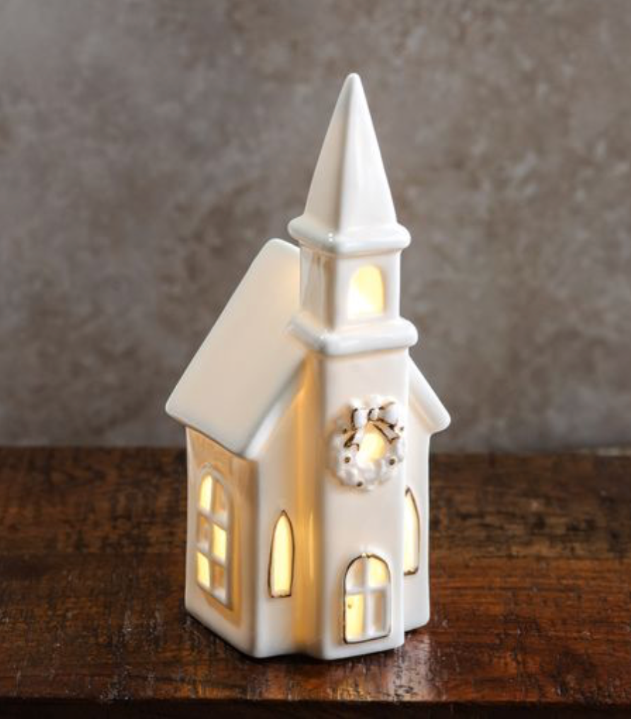 6.75"H LED HOLIDAY CHURCH