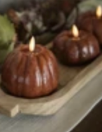 4" BRONZE 3D FLAME TALL PUMPKIN CANDLE