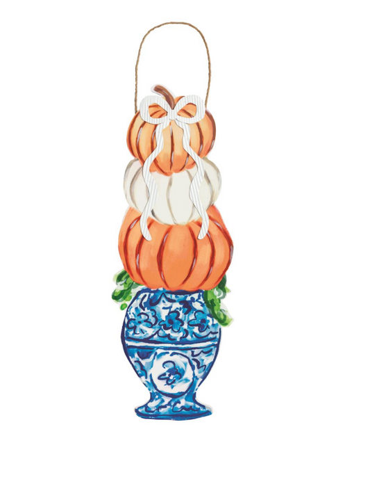 PUMPKIN TOPIARY DOOR HANGER
