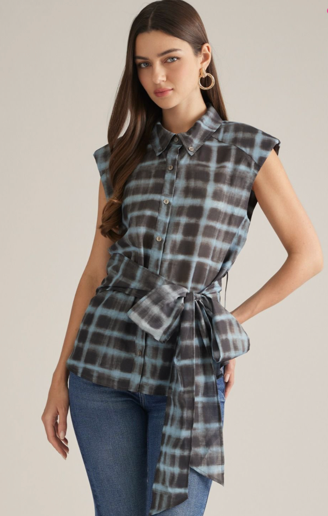 The Maren Plaid Peplum Top