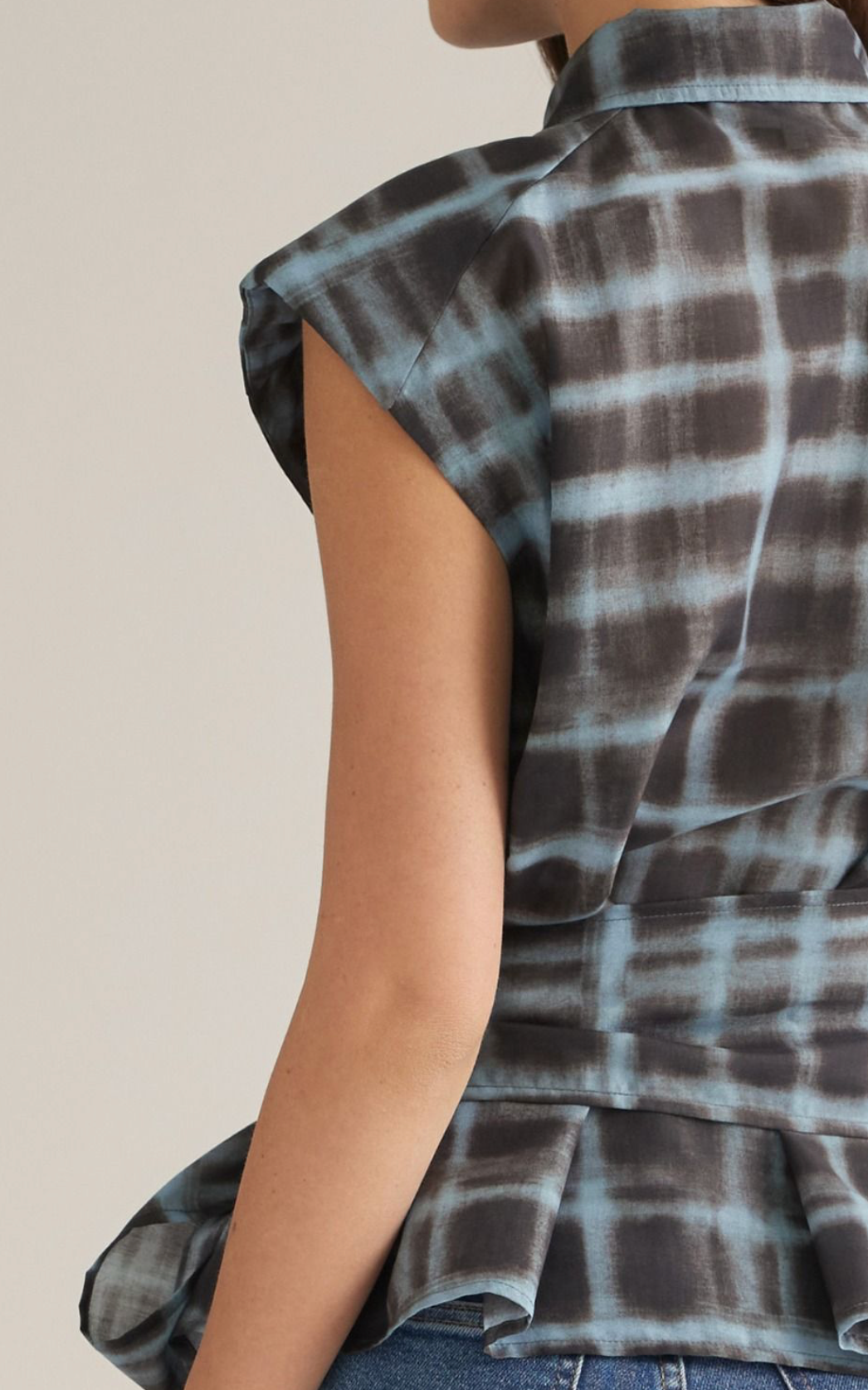 The Maren Plaid Peplum Top