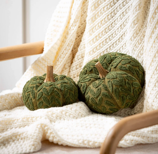 Green Knit Textured Pumpkin