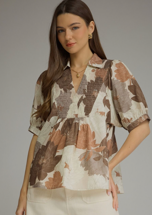 The Briar Floral Smocked Top