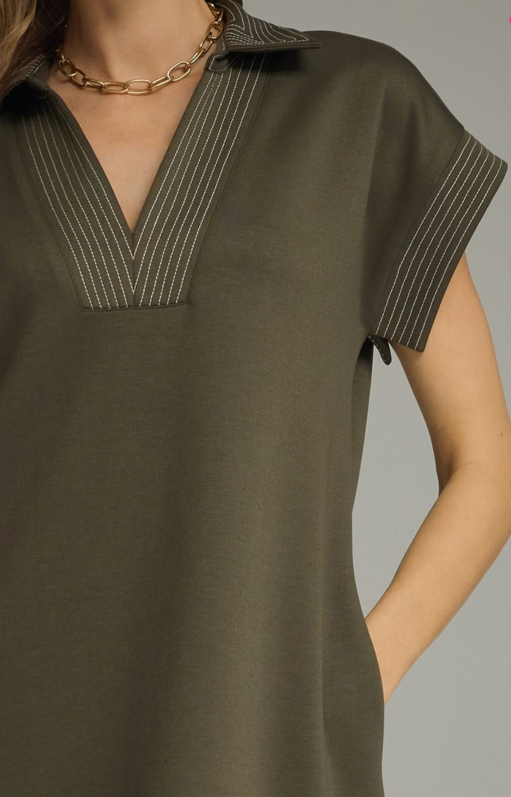 The Callahan Contrast Stitch Midi Dress