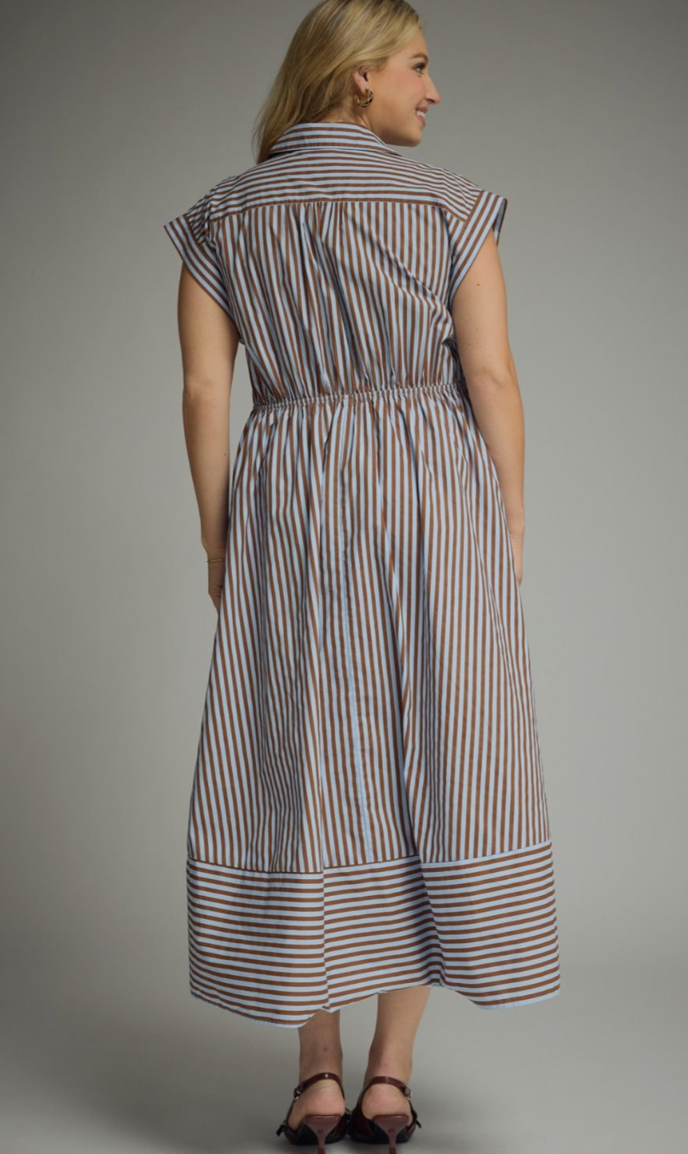 The Prescott Striped Midi Dress-Curvy