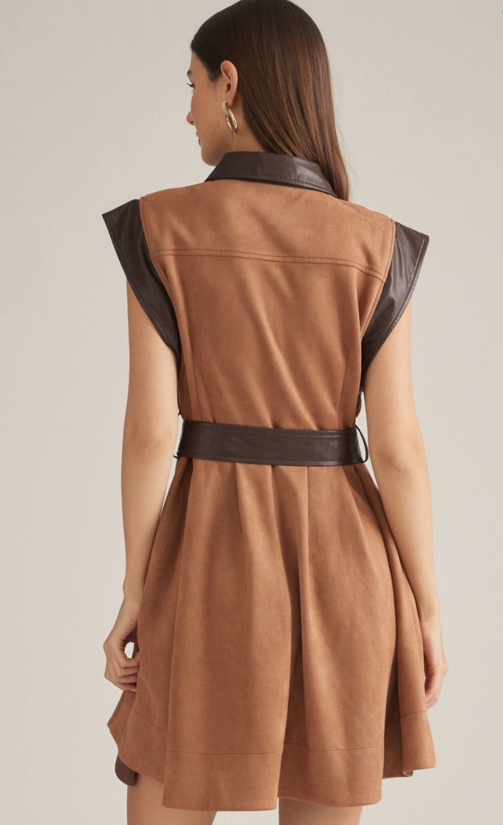 The Callahan Faux Leather Trim Dress