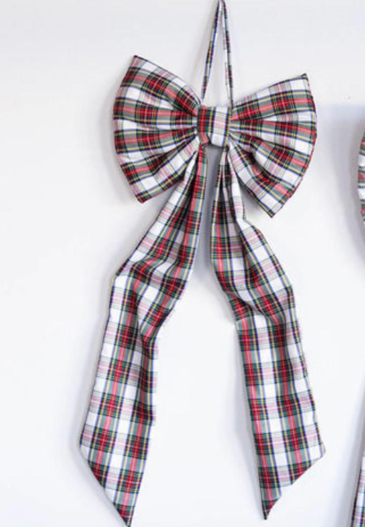 Holiday Plaid Oversized Bow-Medium