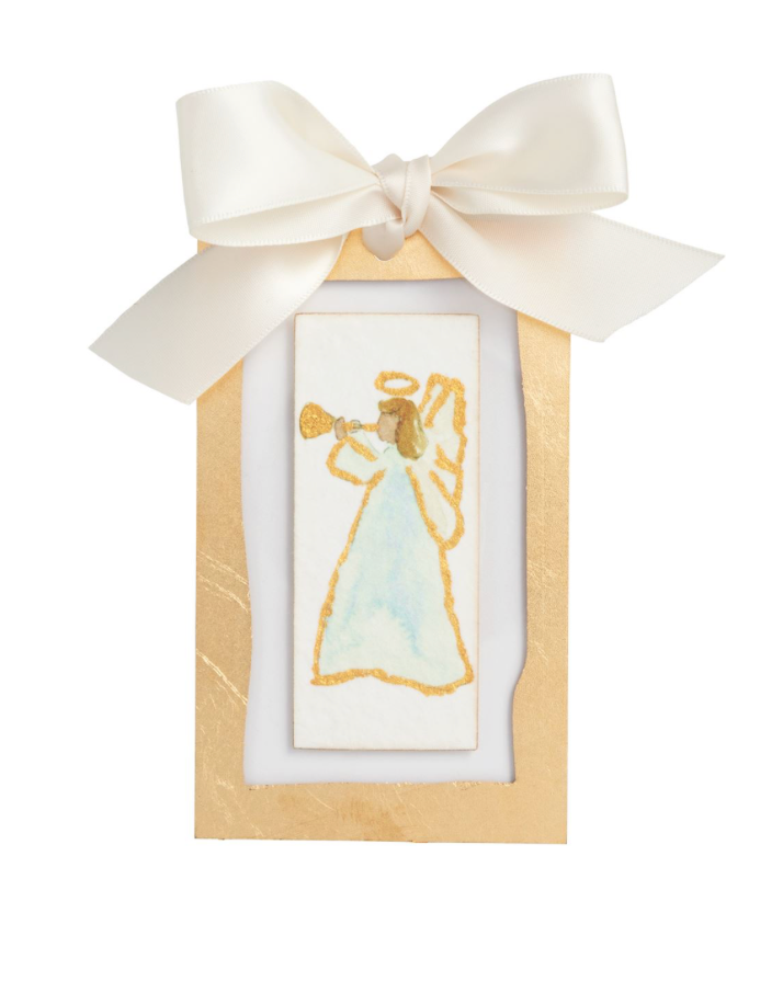 Gold Framed Nativity & Angel Christmas Ornaments- 4 styles