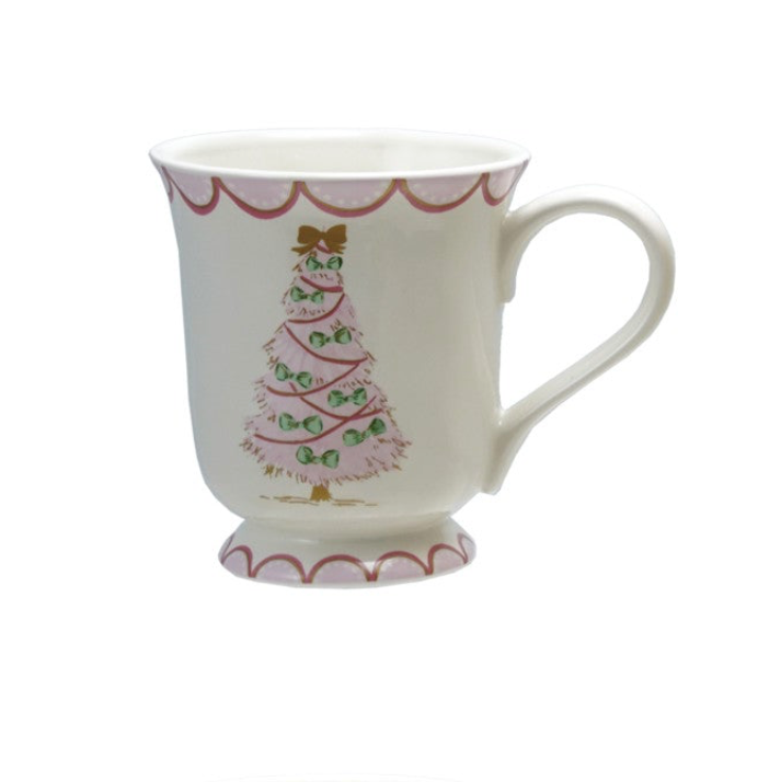 Stoneware Mug with Christmas Tree | 4 Styles