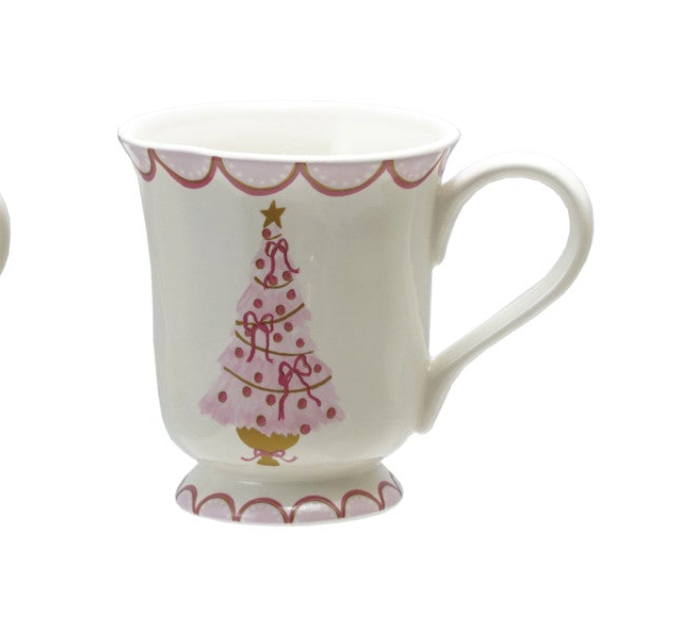 Stoneware Mug with Christmas Tree | 4 Styles