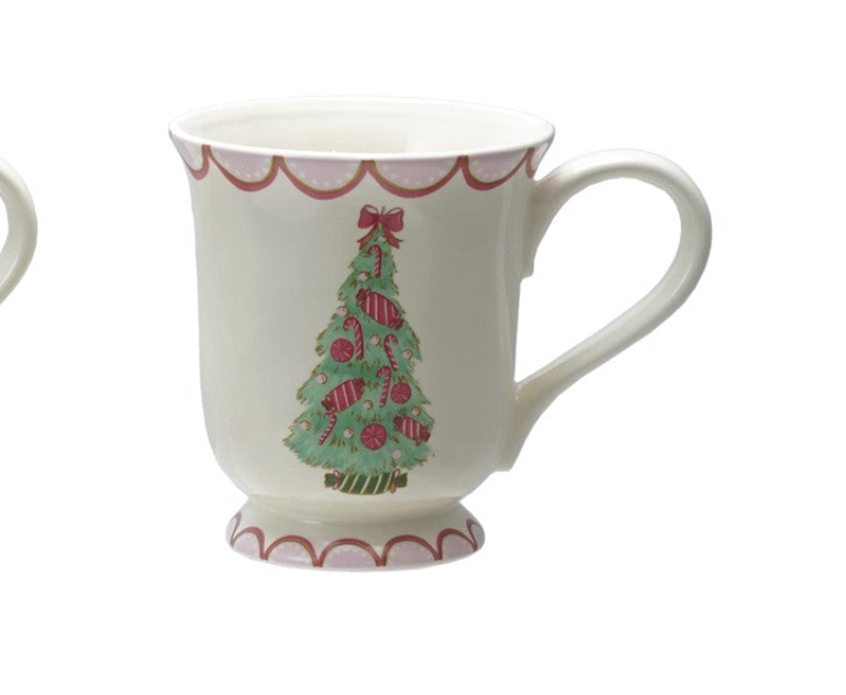 Stoneware Mug with Christmas Tree | 4 Styles