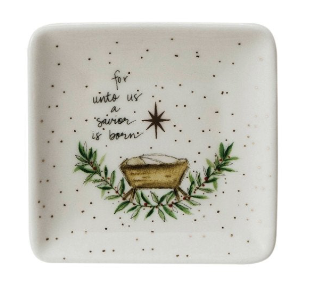 Stoneware Dish w/ Gold Electroplating, 4 Styles