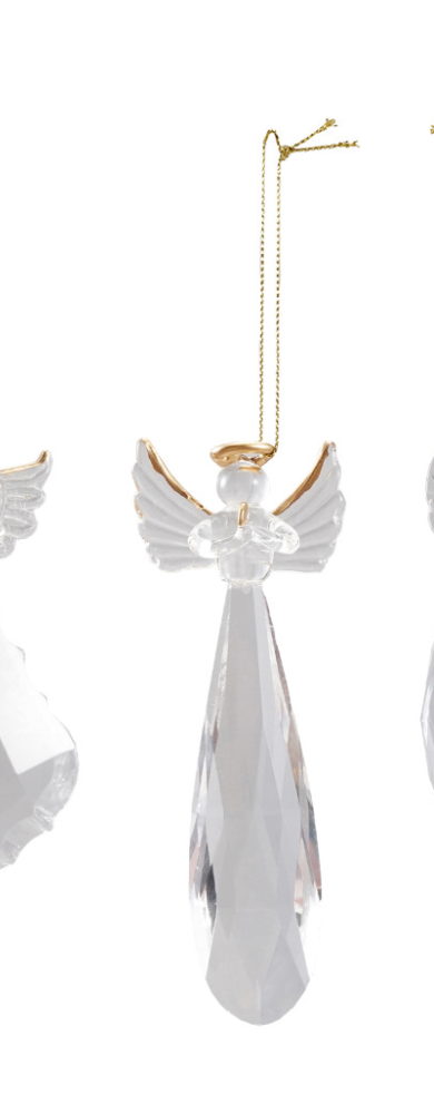 Crystal Angel with Halo, Gold Finish, 3 Styles