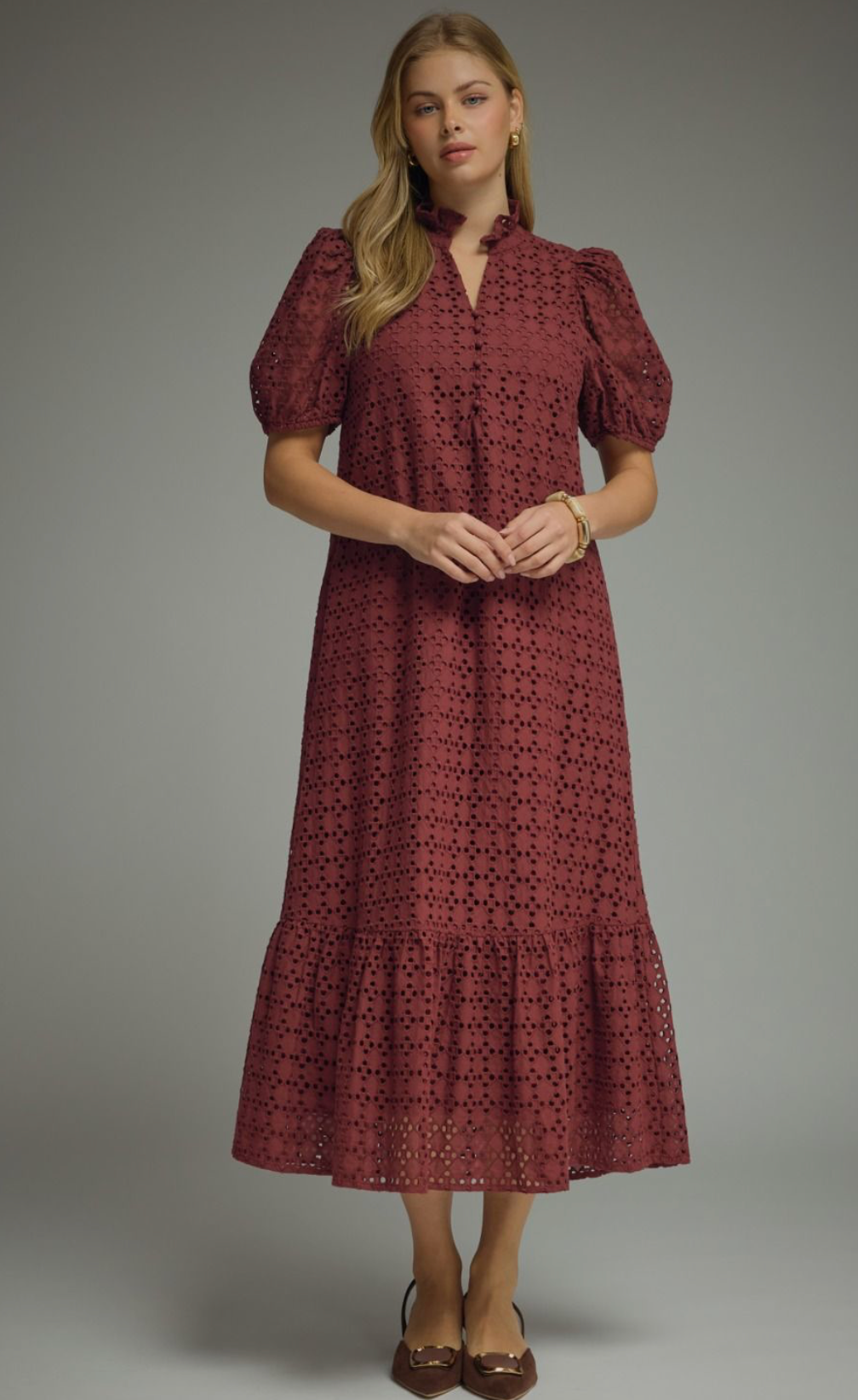 The Marlowe Eyelet Midi Dress