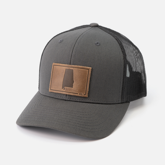 Alabama Silhouette Hat | Leather Patch Trucker Hat