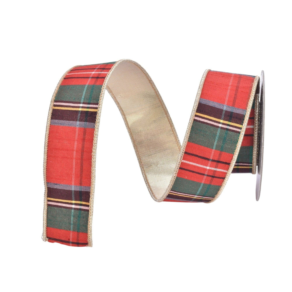 Tartan Tradition Plaid Ribbon w/ Gold Back 1.5" x 10yd