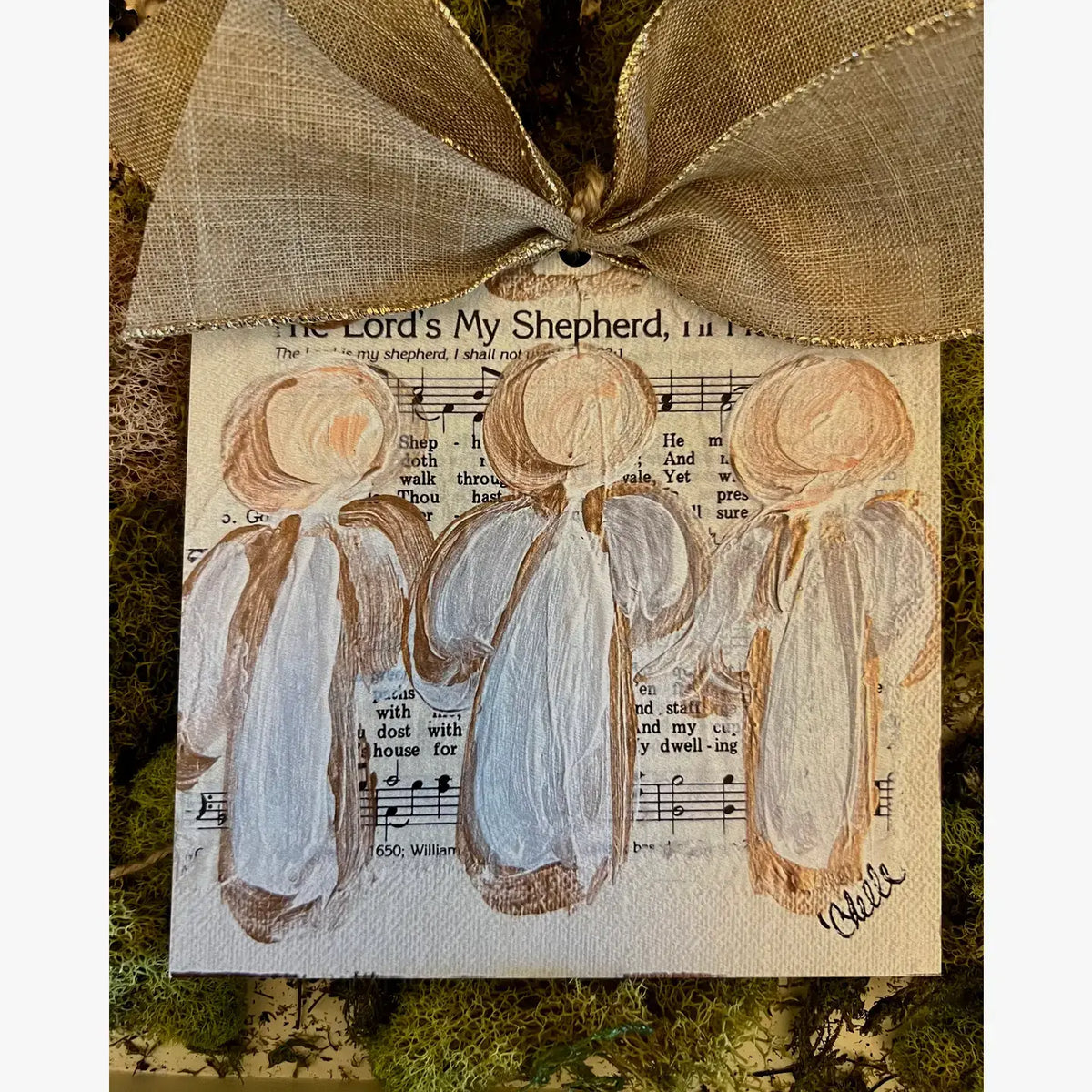 Christmas Ornament: 3 Angels, The Lord's My Shepherd