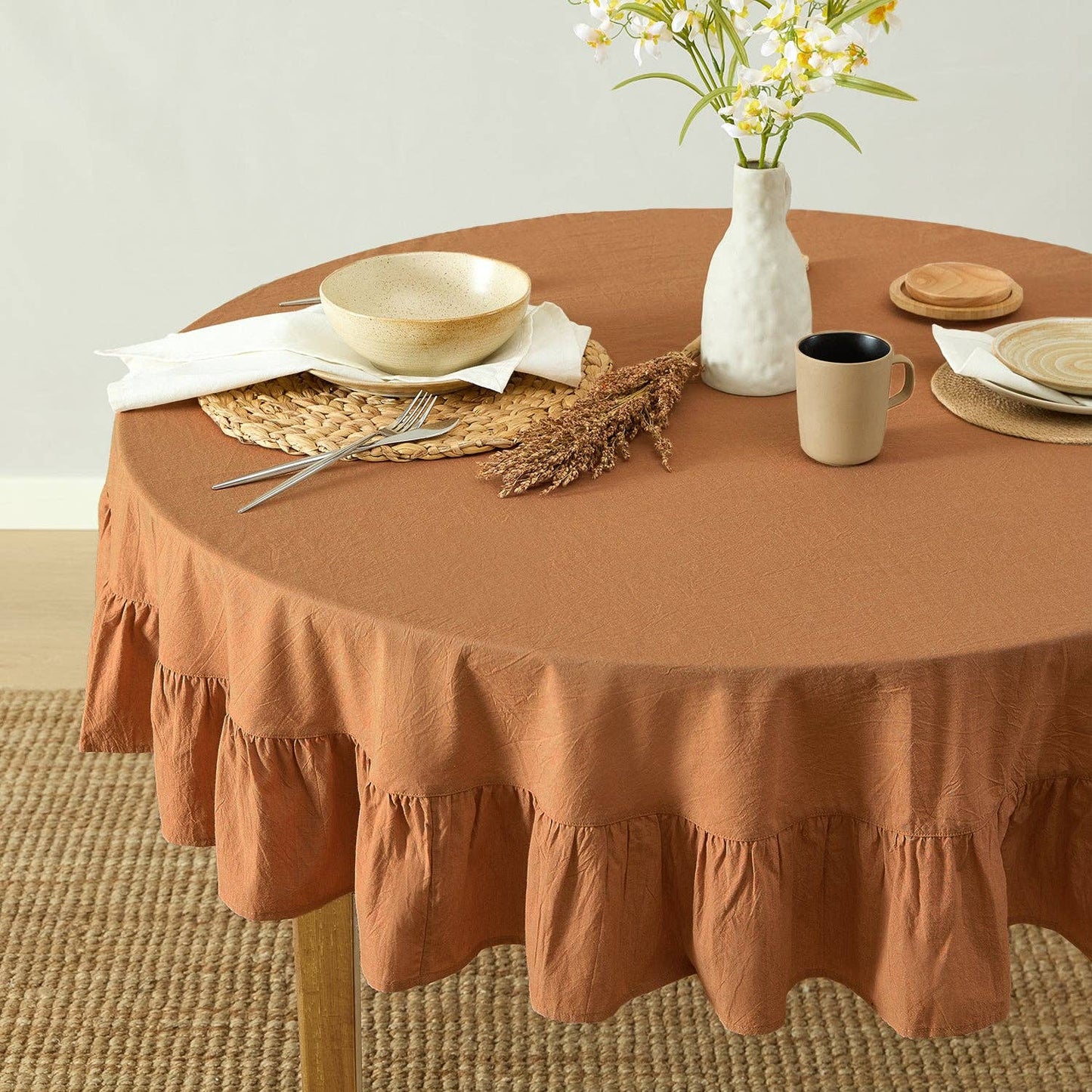 Corcovado Tablecloth (Cinnamon): 60" round