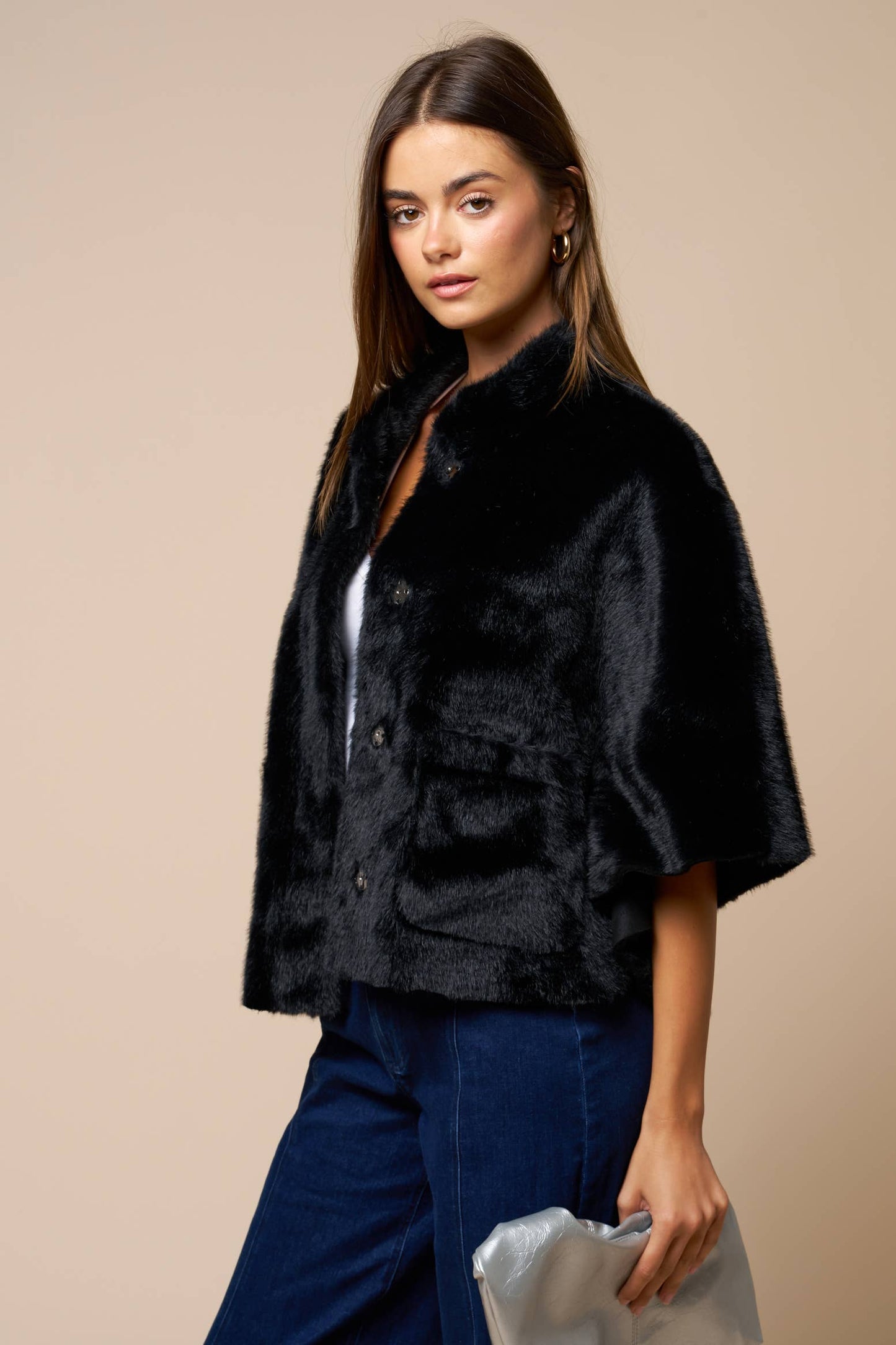 The Astor Faux Fur Cape