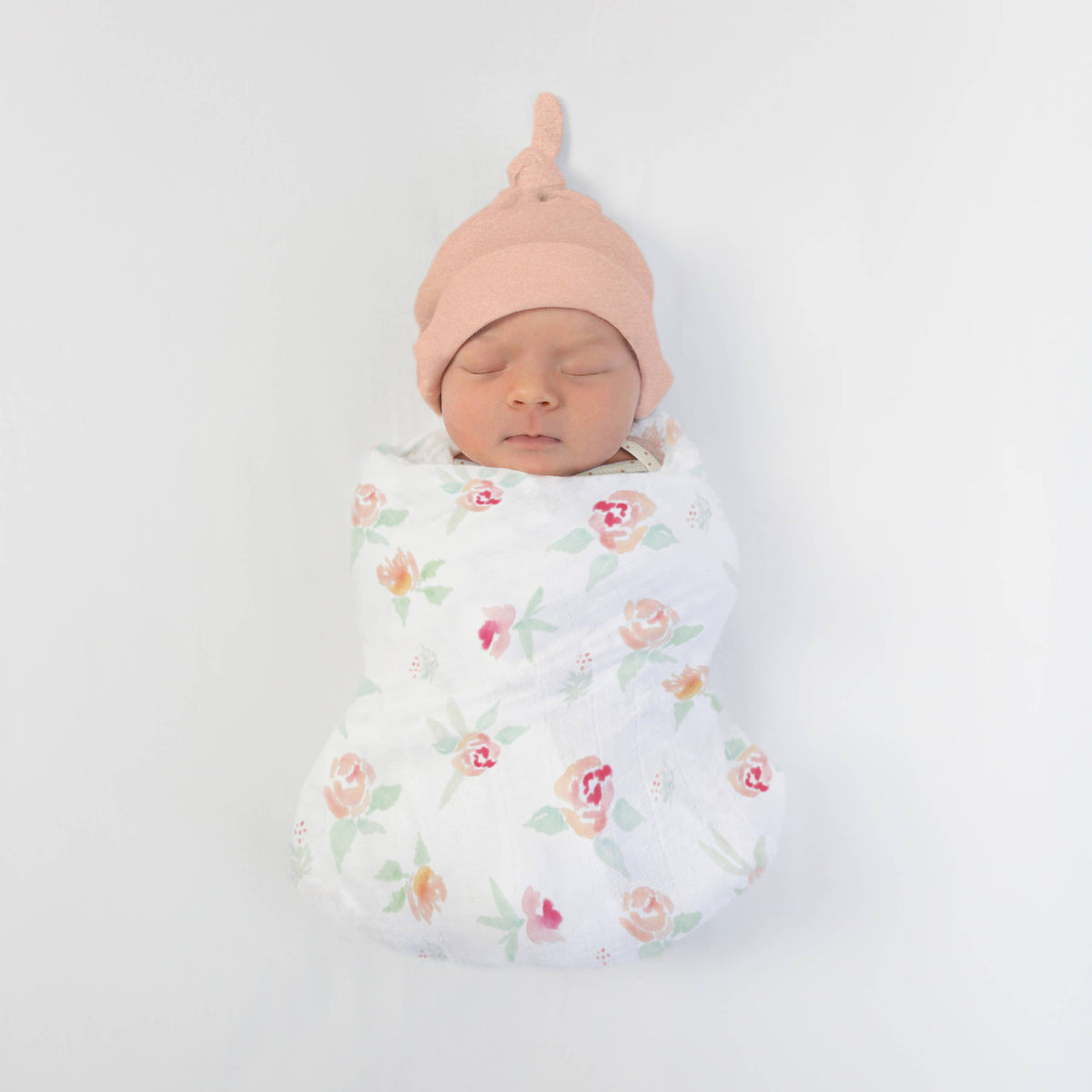Muslin Swaddles, Set of 3, Watercolor Peachy Pink Floral