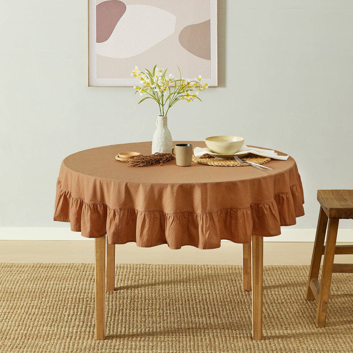 Corcovado Tablecloth (Cinnamon): 60" round