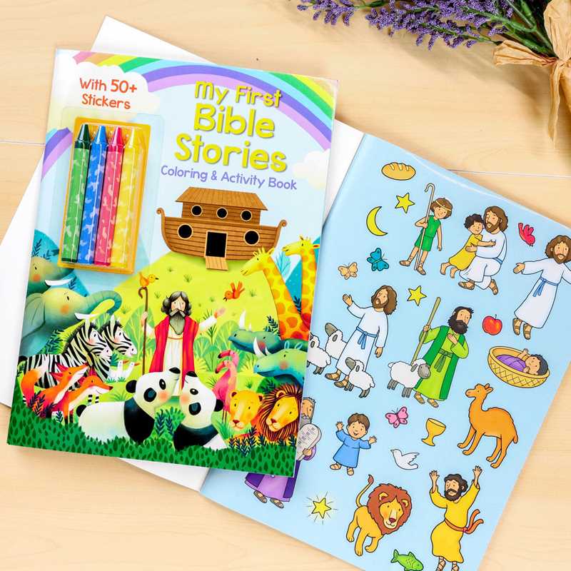 My First Bible Stories Coloring & Activity Book with 4 Crayons and 50+ Stickers by Editors of Silver Dolphin Books
