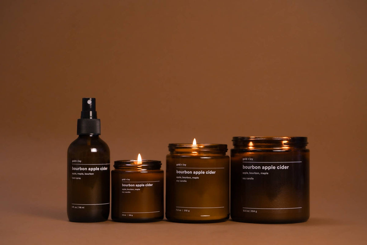 Bourbon apple cider soy candle - apple, bourbon, maple