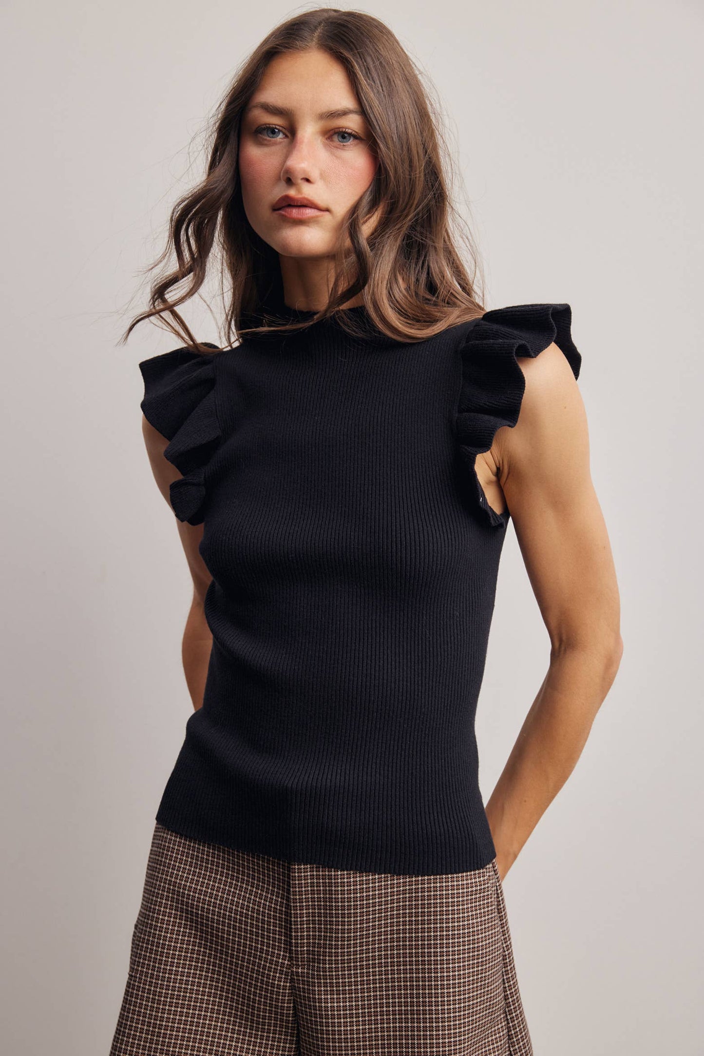 The Everly Ruffle Knit Top