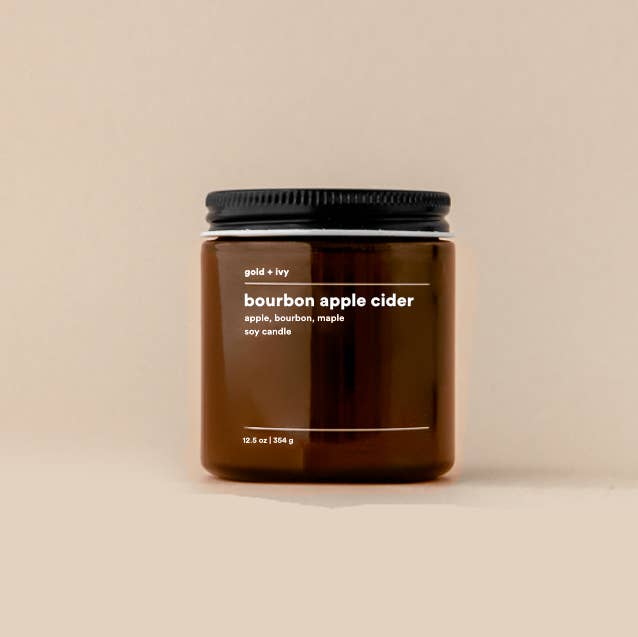 Bourbon apple cider soy candle - apple, bourbon, maple