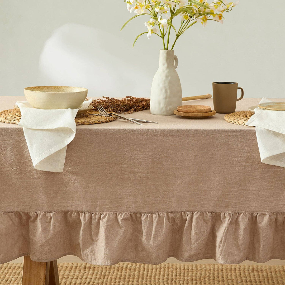 Corcovado Tablecloth (Natural): 60x102 inch
