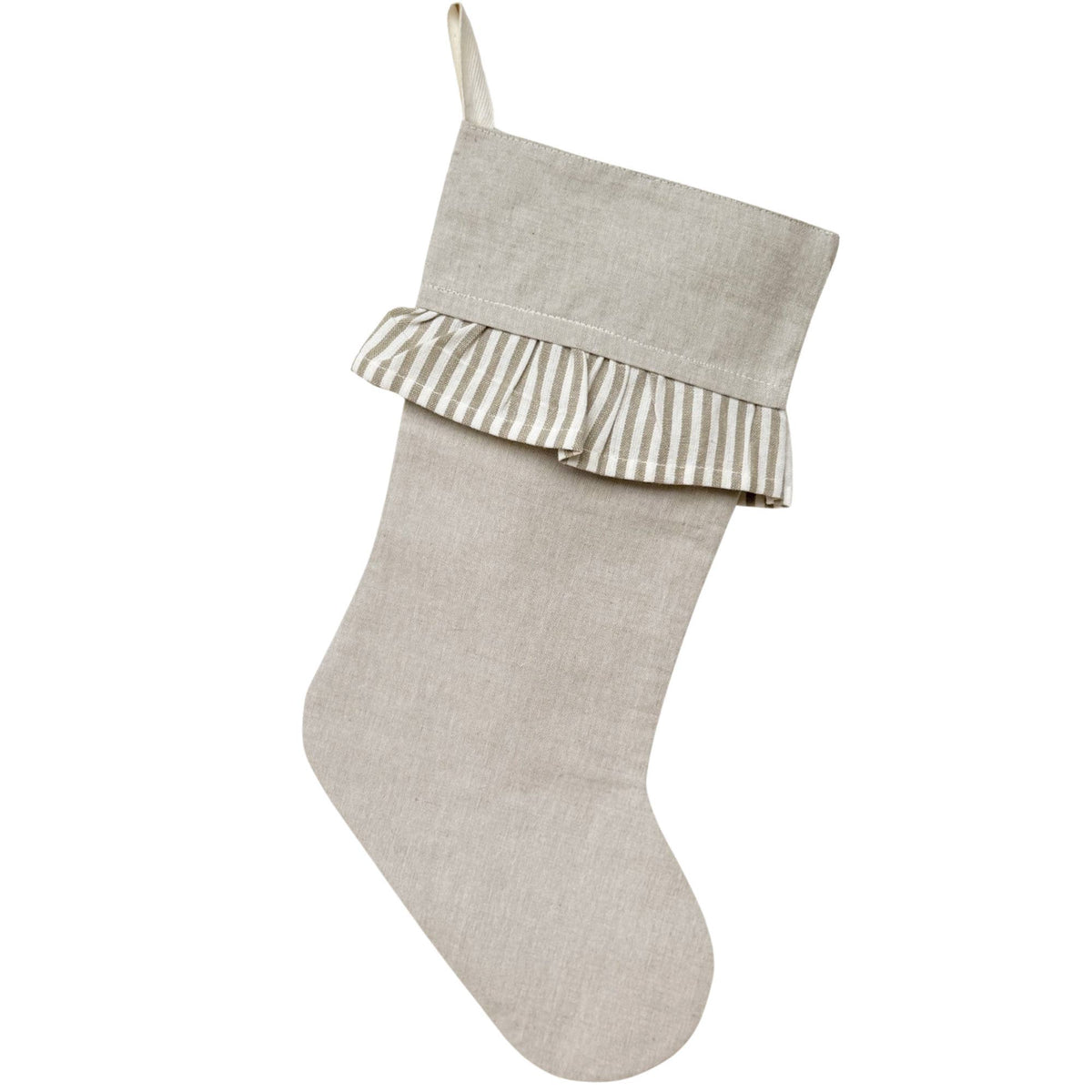 Classic Christmas Stockings with Ticking Ruffle- 3 COLORS