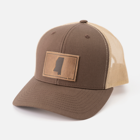 Mississippi Silhouette Hat | Leather Patch Hat