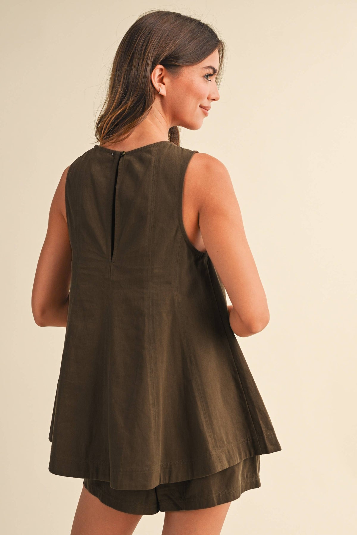The Arden Brown Twill Short Set