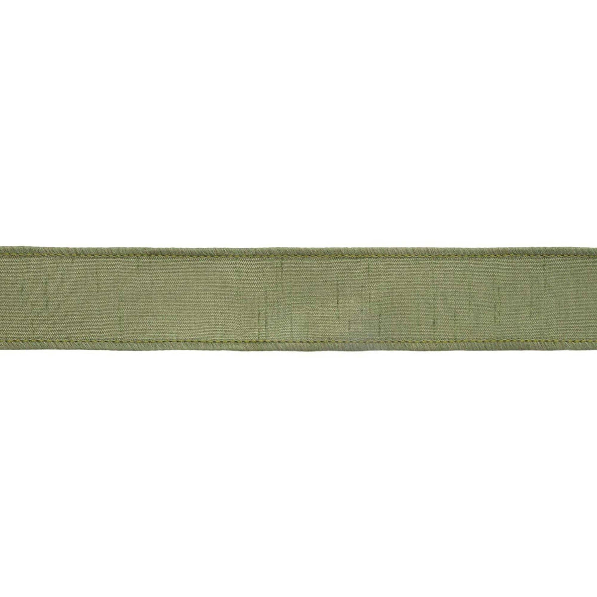 1 1/2" Wired Double-fused Dupioni Ribbon | Red/Moss Green | 10 Yard Roll