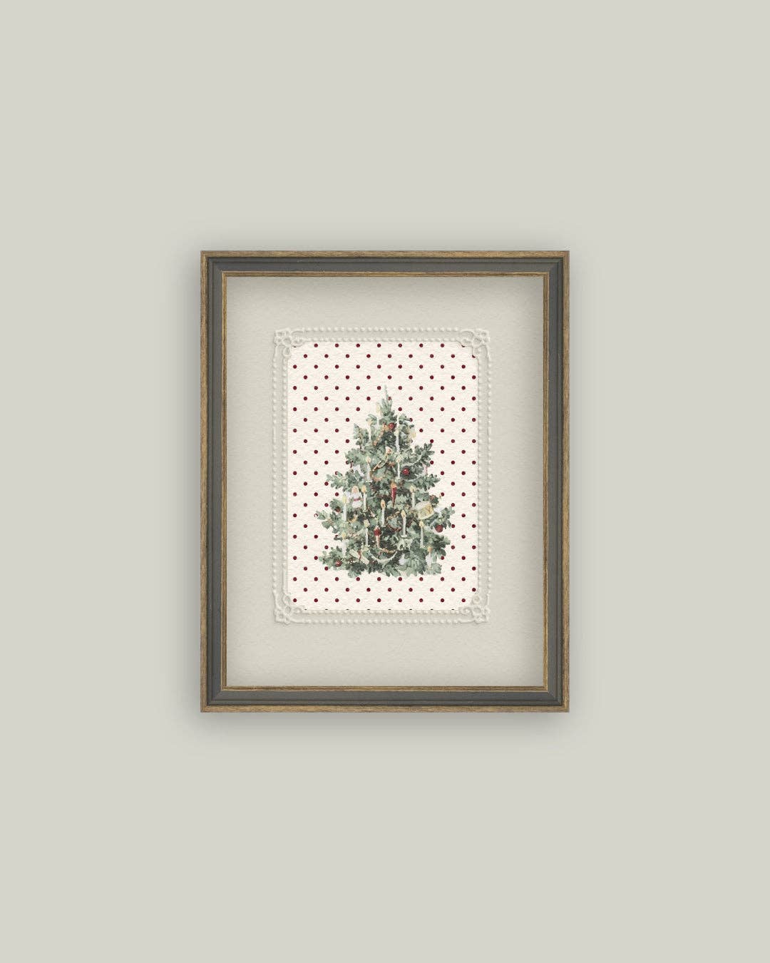 Vintage Polka Dot Tree 7x9