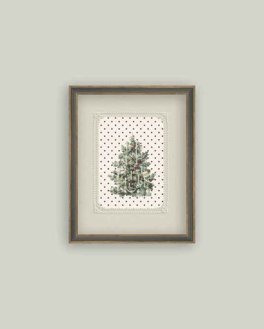 Vintage Polka Dot Tree 7x9