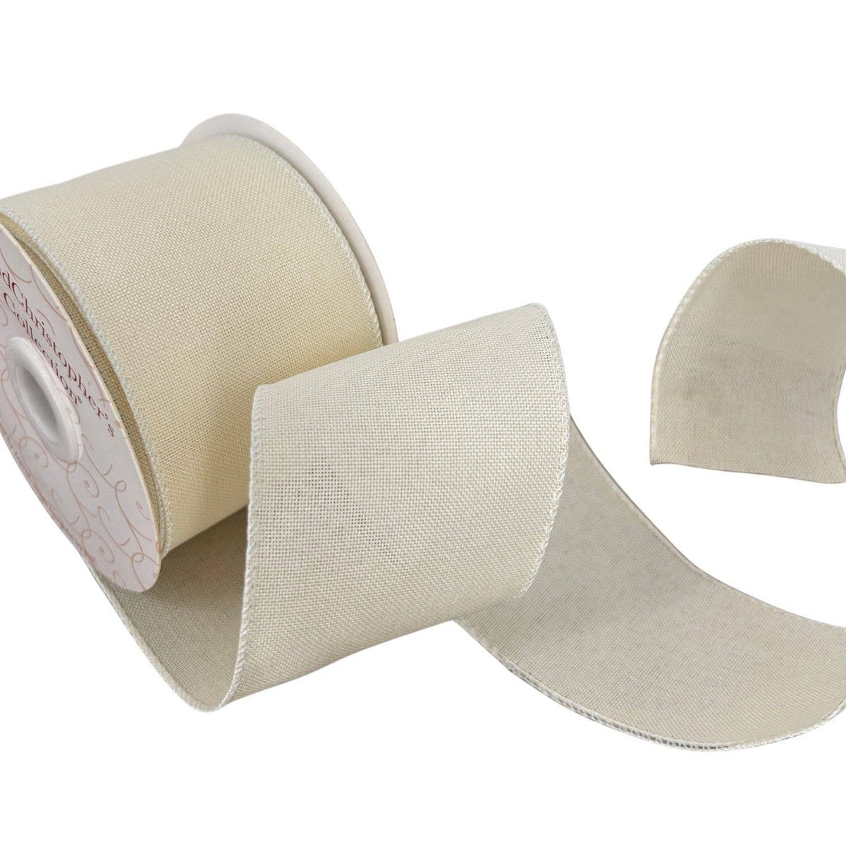 FauxLinen Ribbon 2.5" x 10yd - Cream