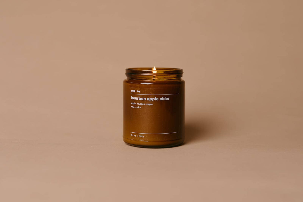 Bourbon apple cider soy candle - apple, bourbon, maple