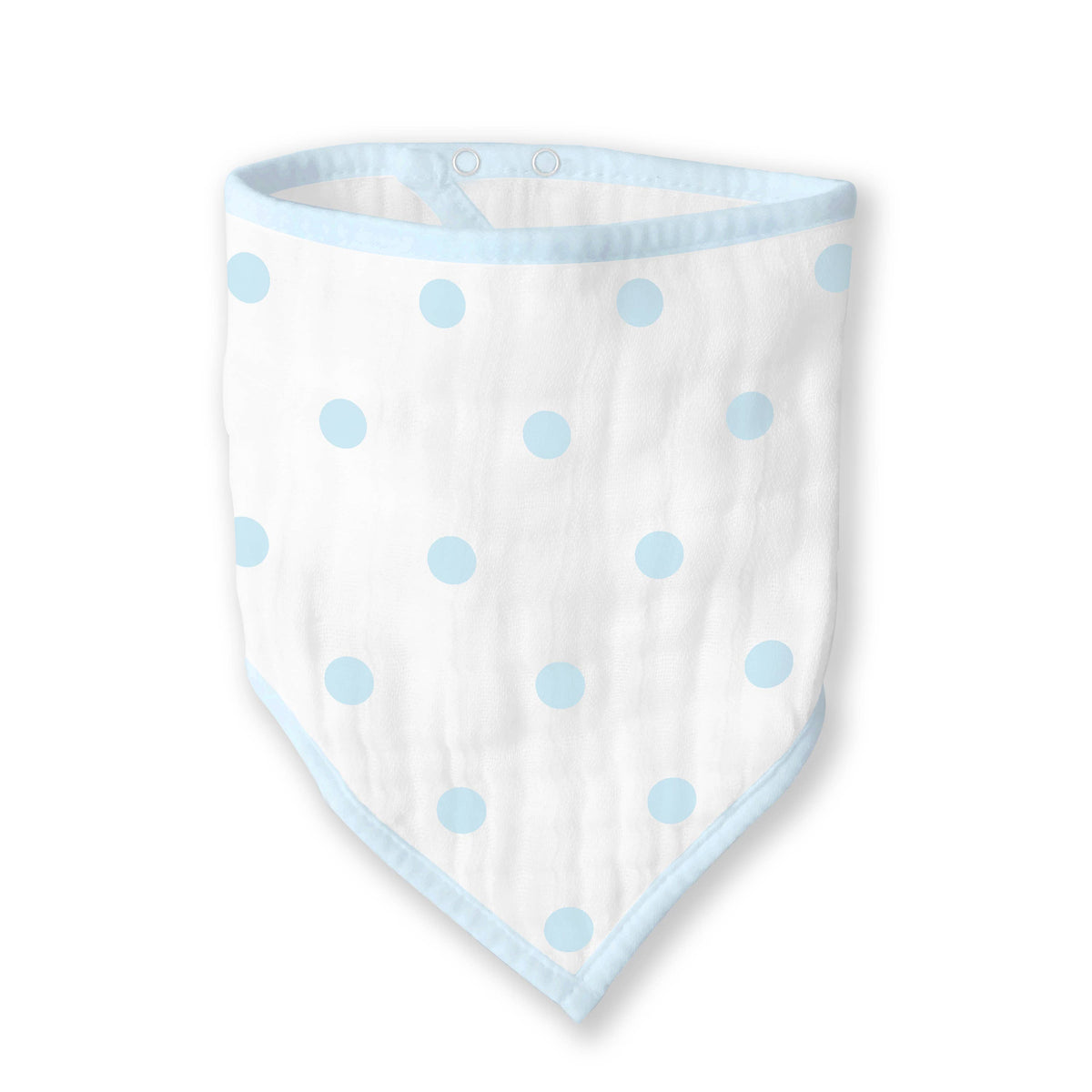 Muslin Bandana Bib, French Dots, Pastel Blue