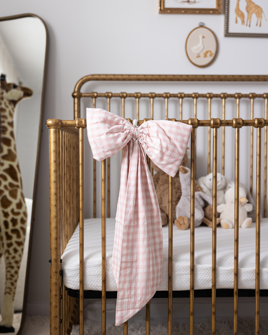 Pink Gingham Fabric Bows