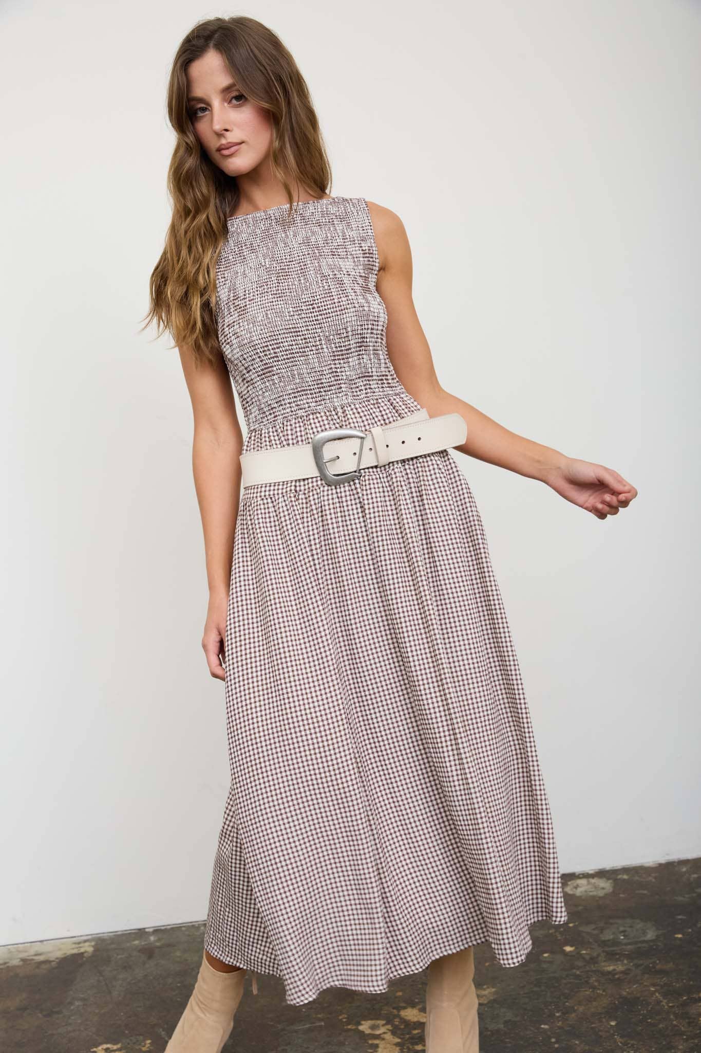 Porchside Gingham Midi Dress