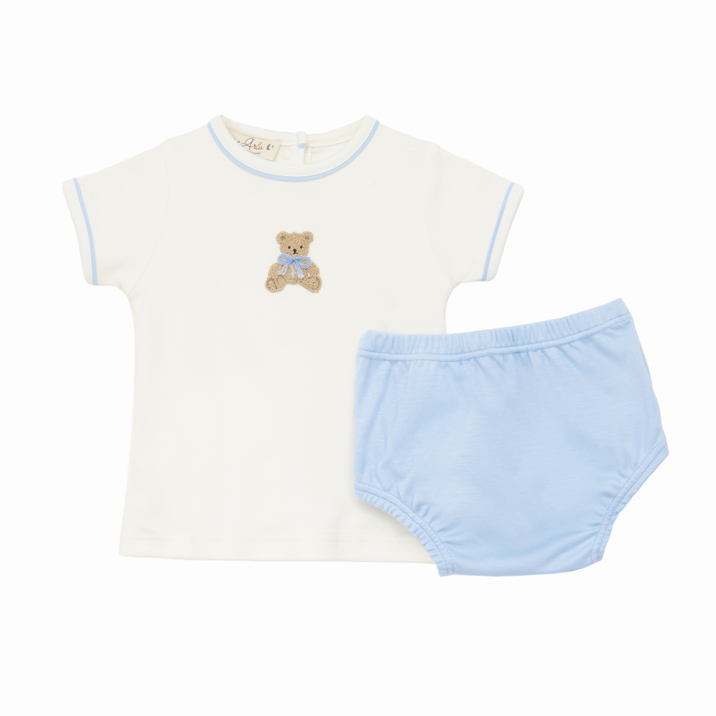 Bear Hugs Diaper Cover Set - Sky