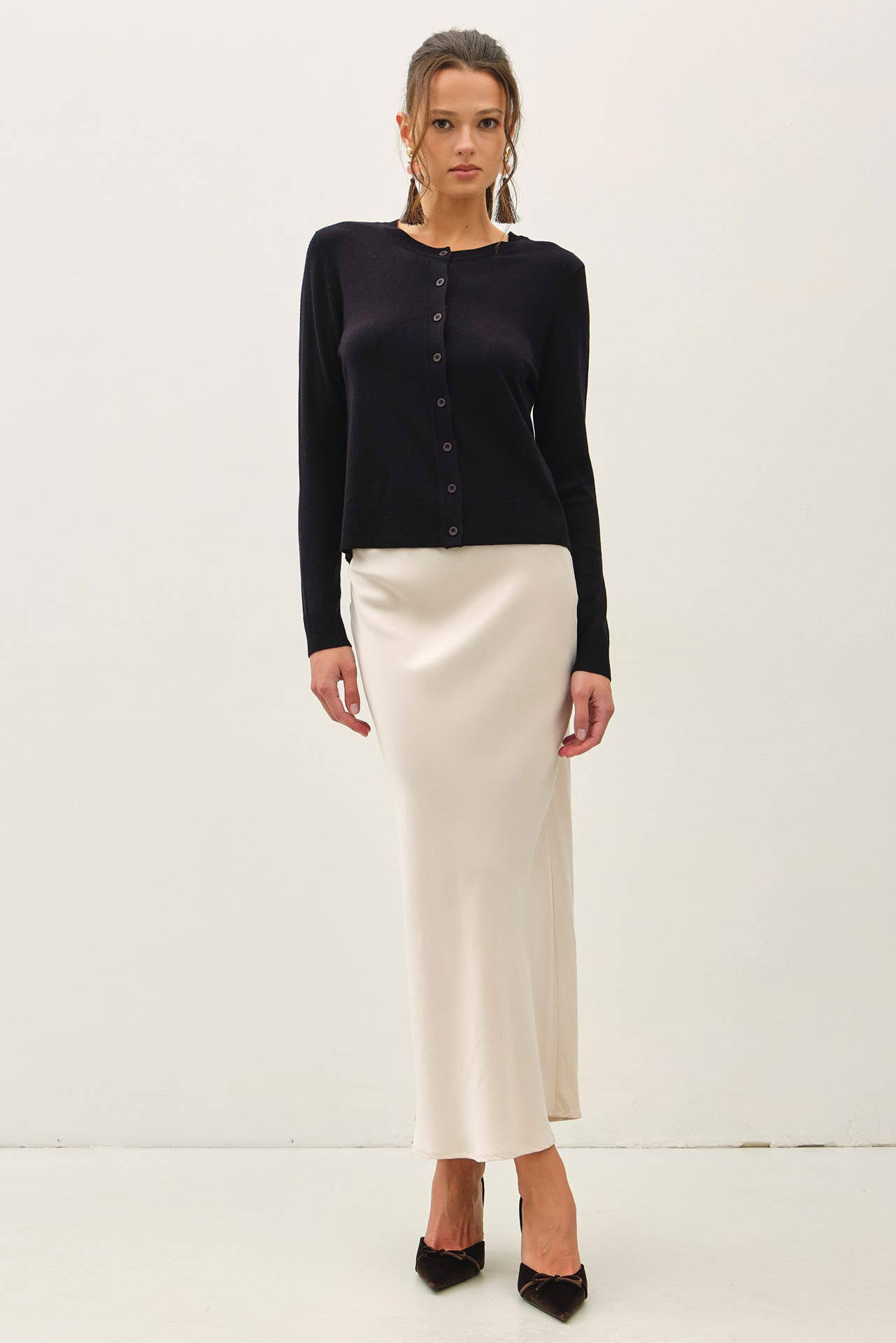 Champagne Charm Midi Skirt