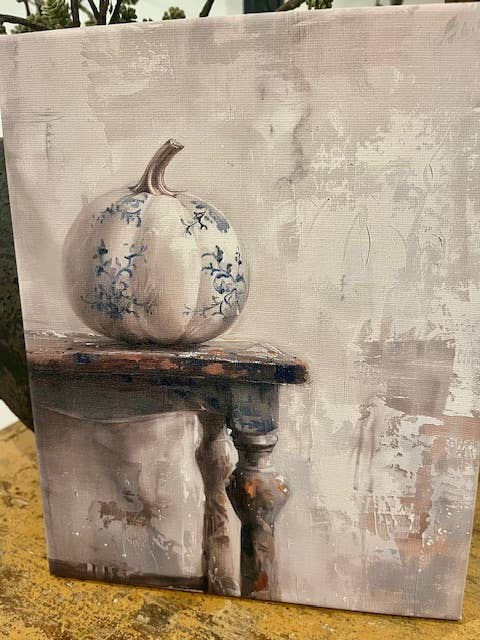 Fall pumpkin canvas art print