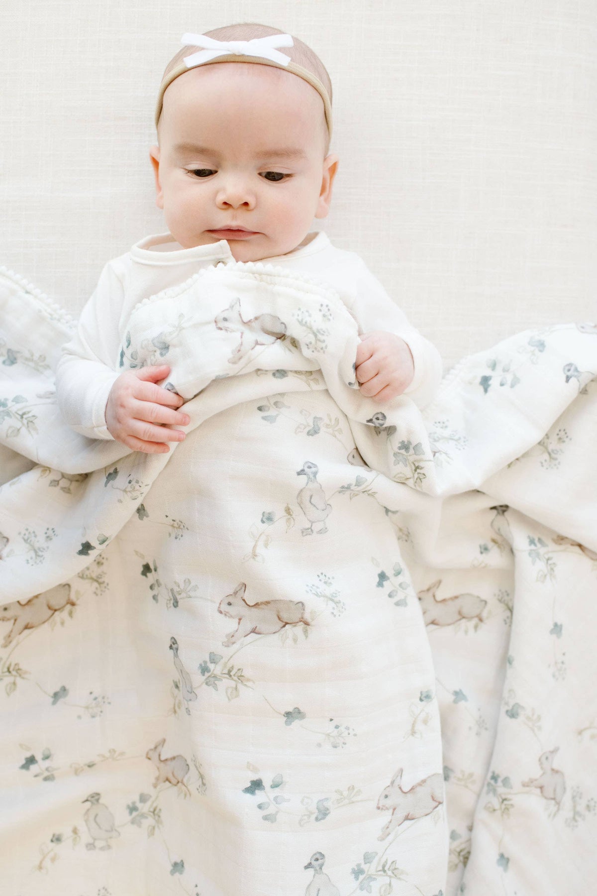 Organic Muslin Gauze Quilt Baby Blanket | Ivy Hollow Bunny