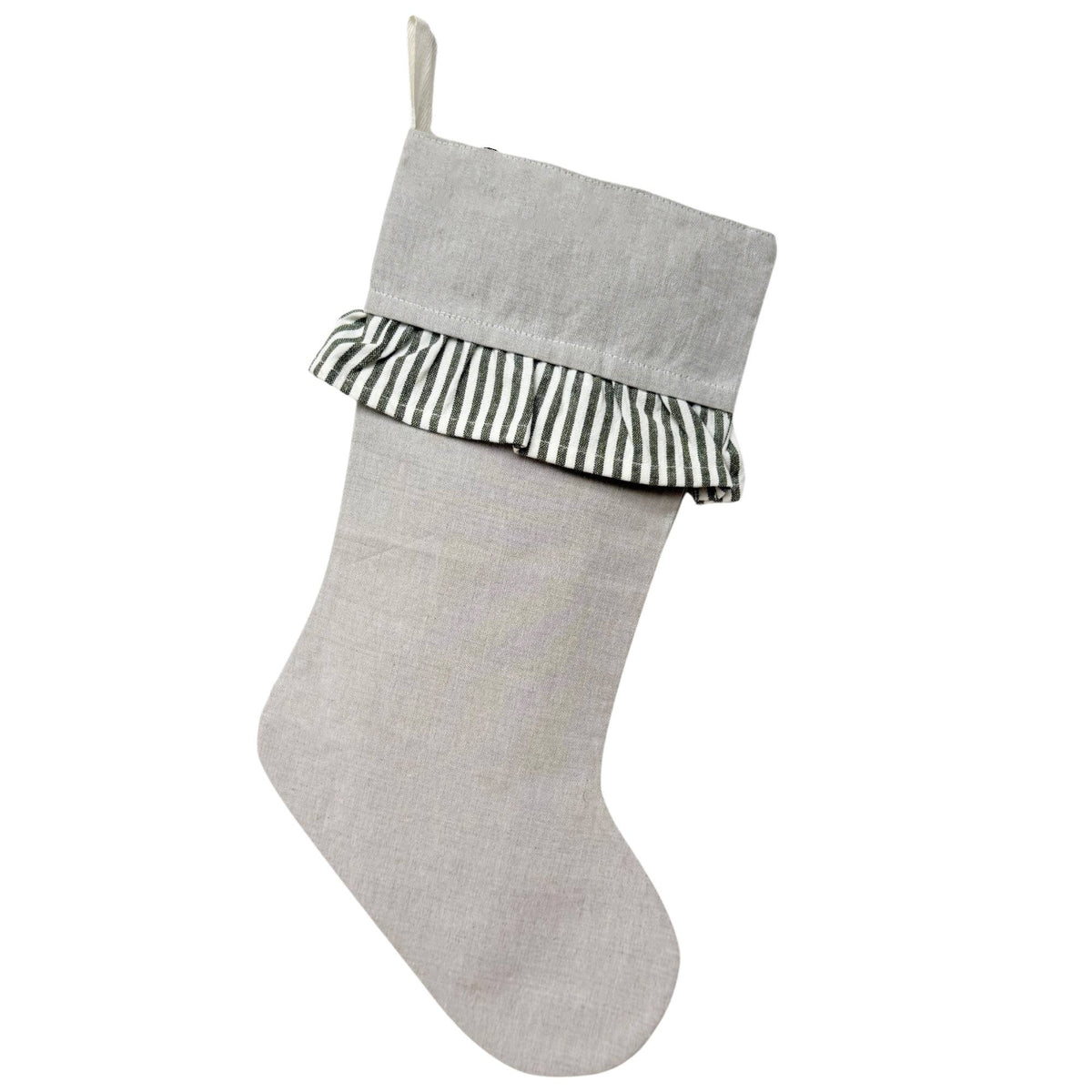 Classic Christmas Stockings with Ticking Ruffle- 3 COLORS