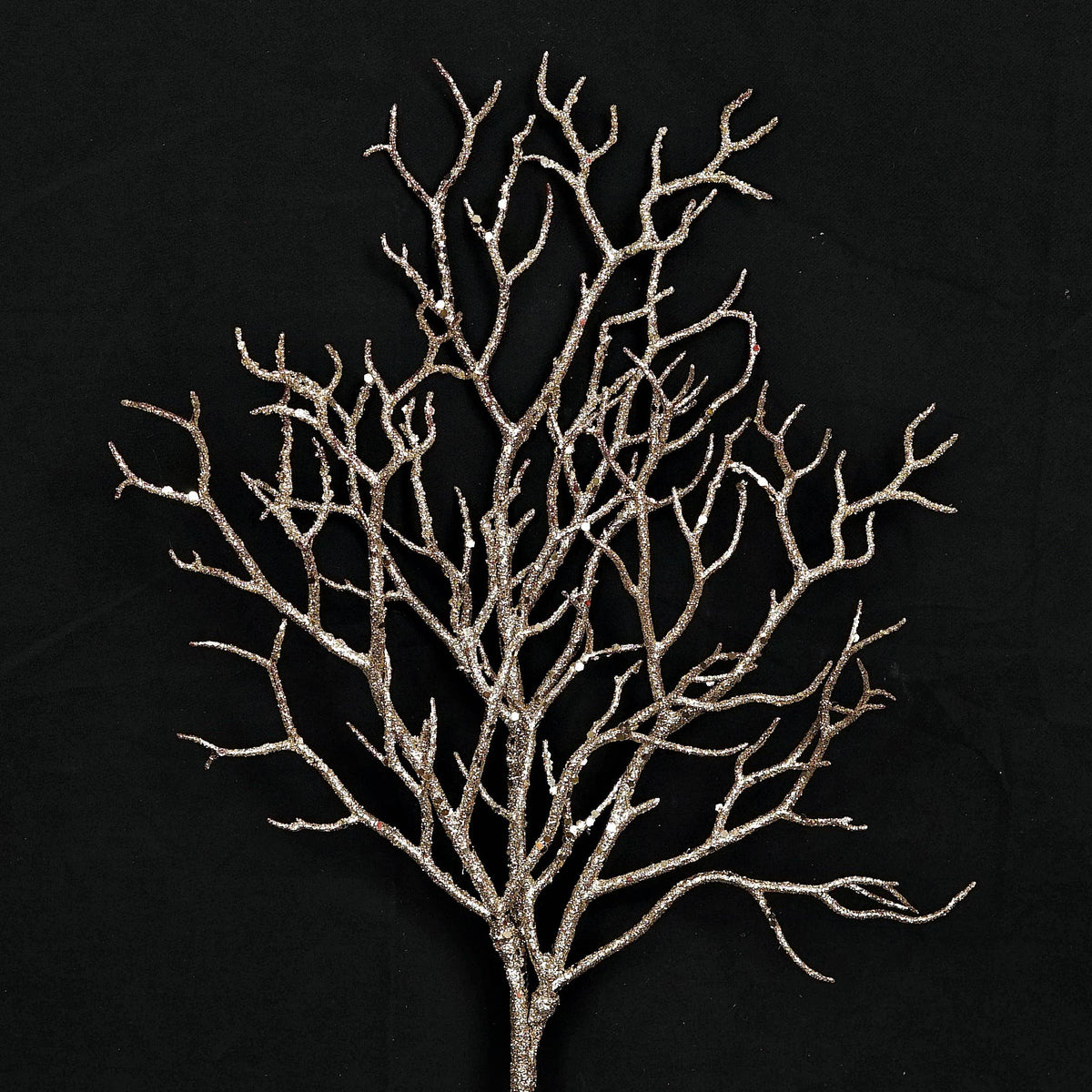 Champagne Glittered Twig Christmas Spray – 20"